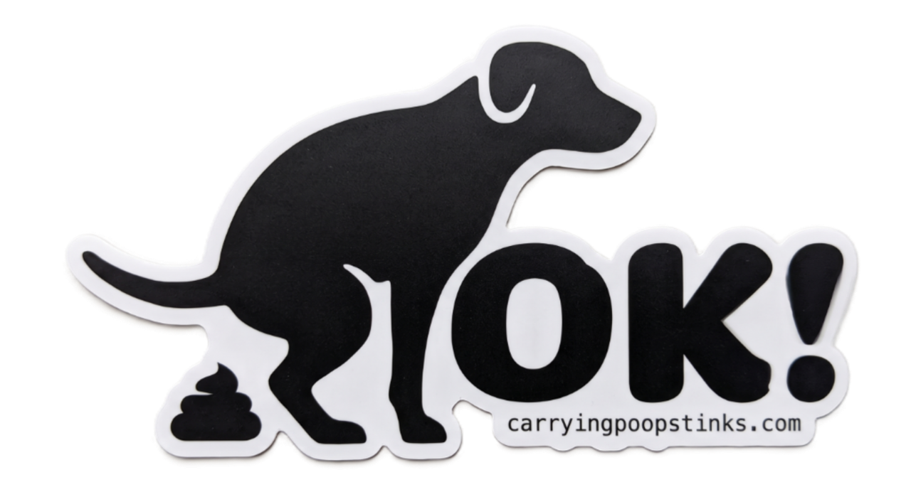 Carrying Poop Stinks Die Cut Sticker Design